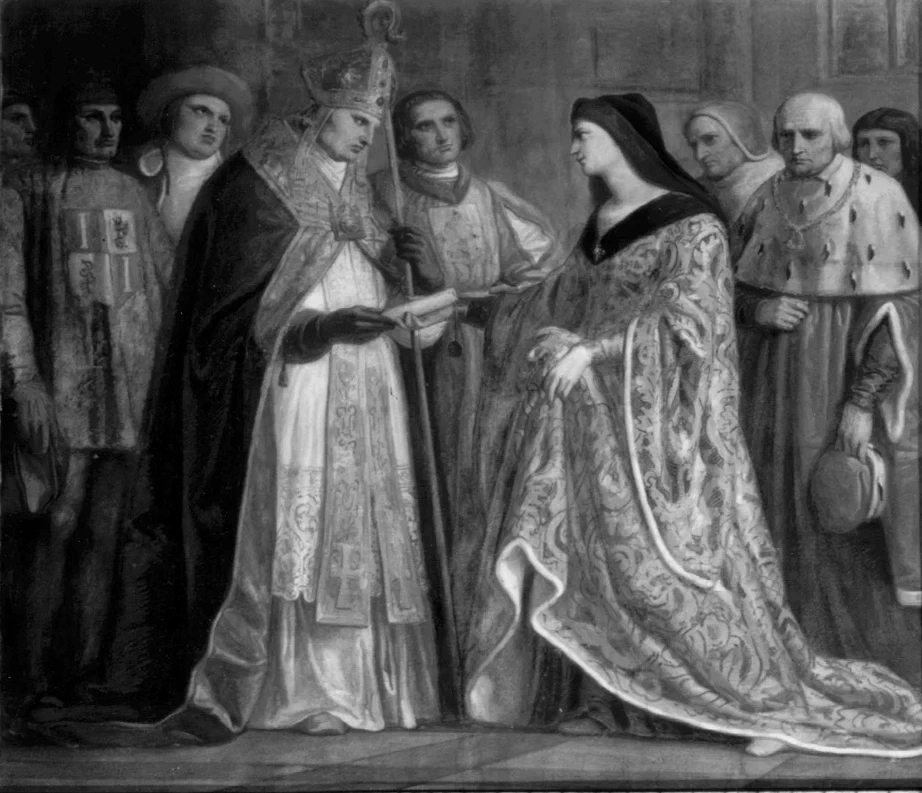 Carlotta regina di Cipro cede i suoi stati ai Savoia - Palazzo Reale, Torino